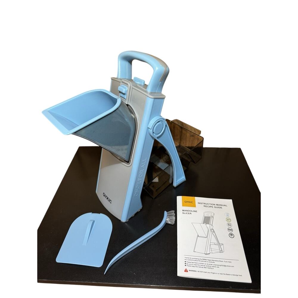 MANDOLINE SLICER Vegetable Chopper Potato Cutter Blue QYKIC